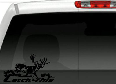 Car/Truck/HorseTrailer Decals 6x6 size Catch This Running Deer design.