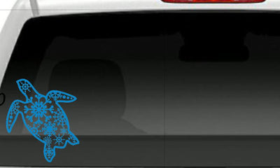 Car/Truck/HorseTrailer Decals 6x6 size Flower Sea Turtle design.