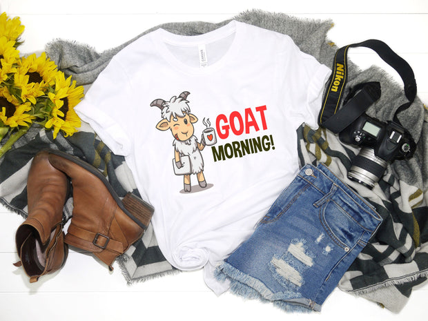 Adorable Goat Morning  design t-shirt