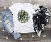 Christmas  Merry Christmas Green Plaid design t-shirt