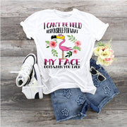 Flamingo I Can't Be Held Responsible For What My Face Does design t-shirt