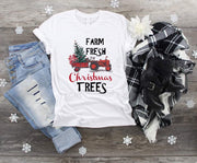 Christmas Farm Fresh Christmas Trees Tractor design t-shirt