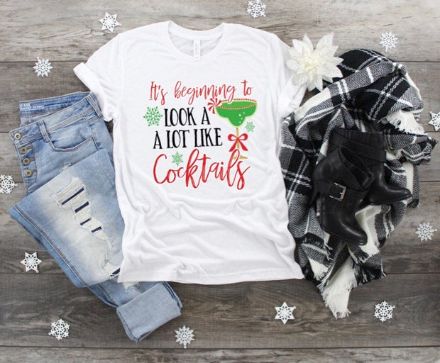 Christmas It's Beginning To Look Allot Like Cocktails design t-shirt