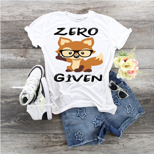 Fox Zero Given Flippin Off Fox design t-shirt