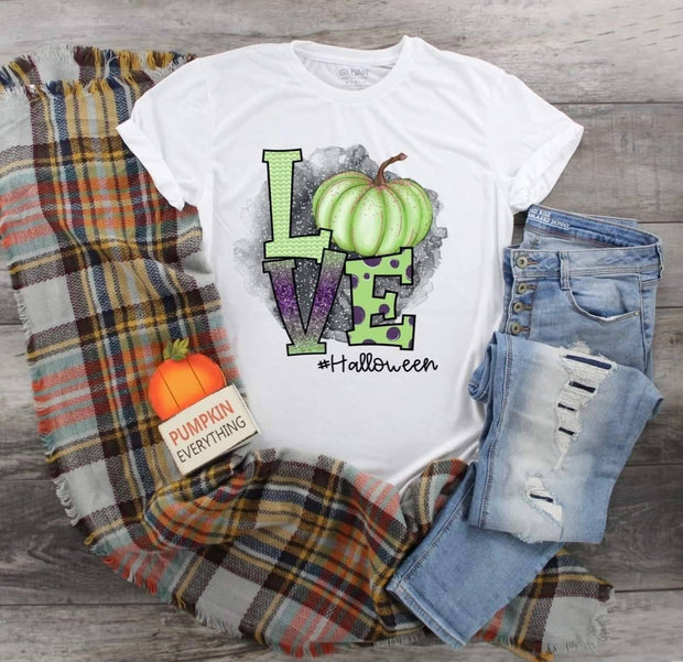 Fall Halloween LOVE Halloween Pumpkins design t-shirt