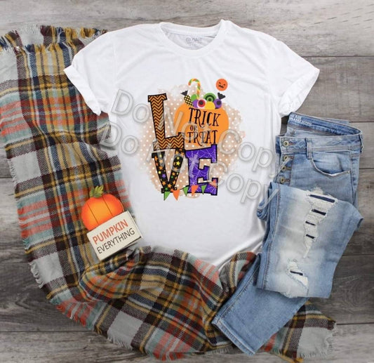 Love Trick or Treat, Pumpkins, Cute Halloween design t-shirt Youth,