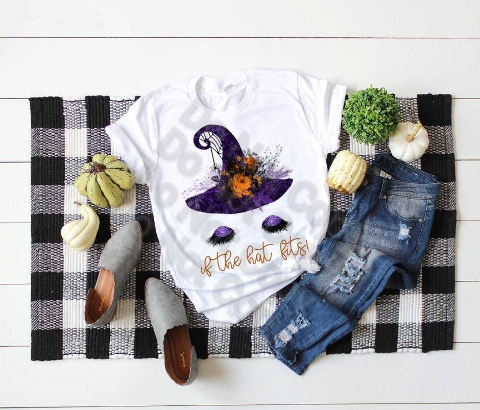 Witch, If The Hat Fits , Witches Hat shirt, Cute Witch shirt, Gift for Witches, Cute Witch Face, Funny Halloween tee, Witch shirt for women,