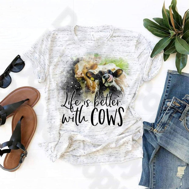 Cow Life Is Better With Cows design.  Bella Canvas T-shirt