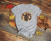 Beautiful Leopard Pumpkin Patch design t-shirt.