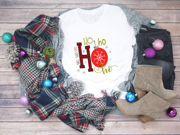 Christmas Ho Ho Ho design t-shirt.