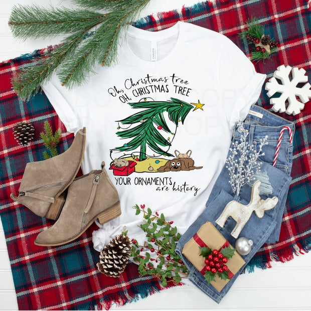 Dogs OH Christmas Tree OH Christmas Tree Your Ornaments Are History .. design t-shirt
