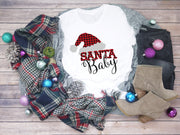 Christmas Santa Baby, Plaid Santa Hat, Christmas Baby, Love Christmas shirt, Buffalo plaid santa hat, Santa Baby,, Love Santa, Gift for Xmas