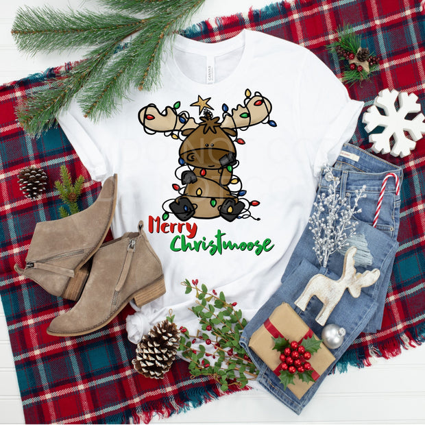 Merry Christmoose, Christmas Moose, Christmas shirt, Moose Christmas lights, Cute Moose, Moose Lover shirt, Moose for Christmas, Merry Moose