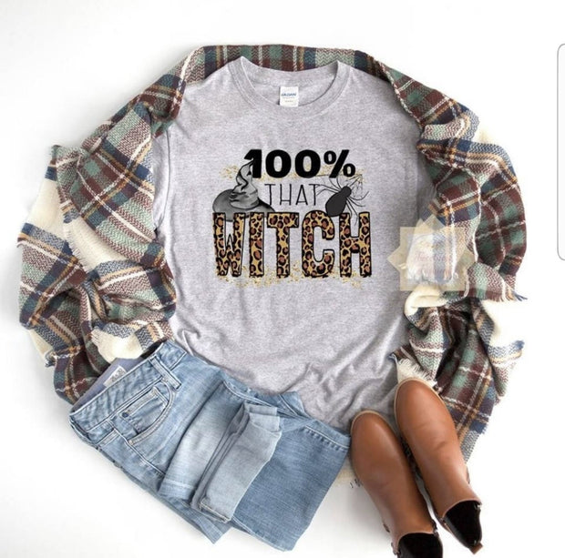 100% That Witch Leopard...shirt Bella Canvas t-shirt direct to garment