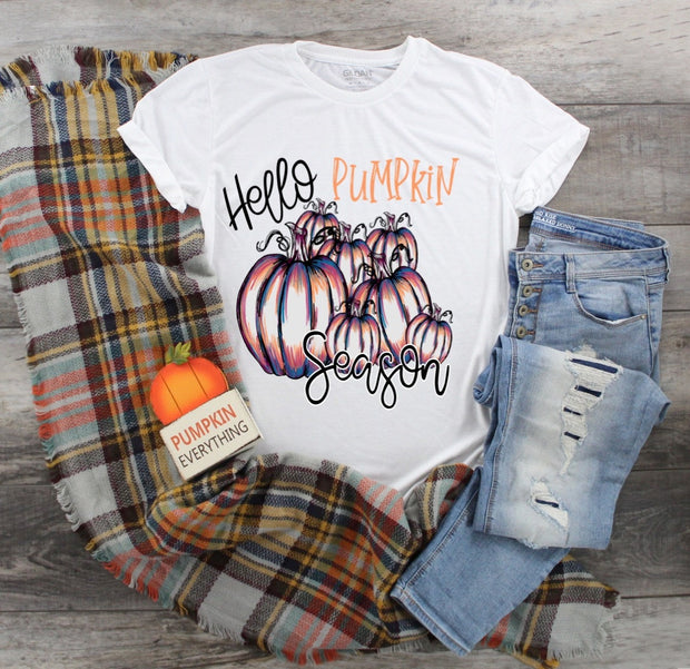 Hello Pumpkin Season Fall Halloween... design t-shirt