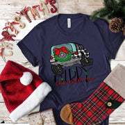 Merry Christmas Plaid 4 wheel truck .. design t-shirt