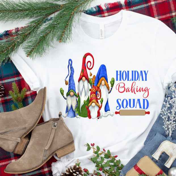 Christmas Gnomes, Holiday Baking Squad, Holiday Gnomes, Baking Gnomes shirt, Gnome lover tee, Love to Cook Tee, Christmas Baking shirt, Xmas