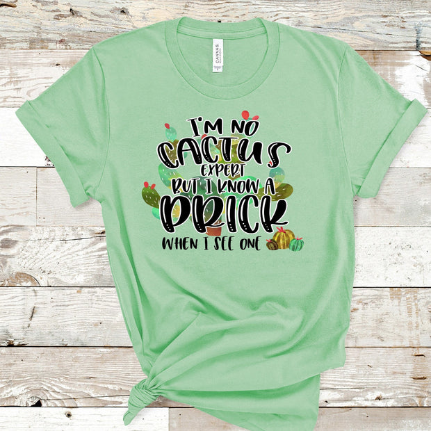 I'm No Cactus Expert But I Know A Prick When I See One, Cactus Don't Be A Prick, Funny Cactus shirt, Cactus Lover Gift, Funny Cactus shirt,