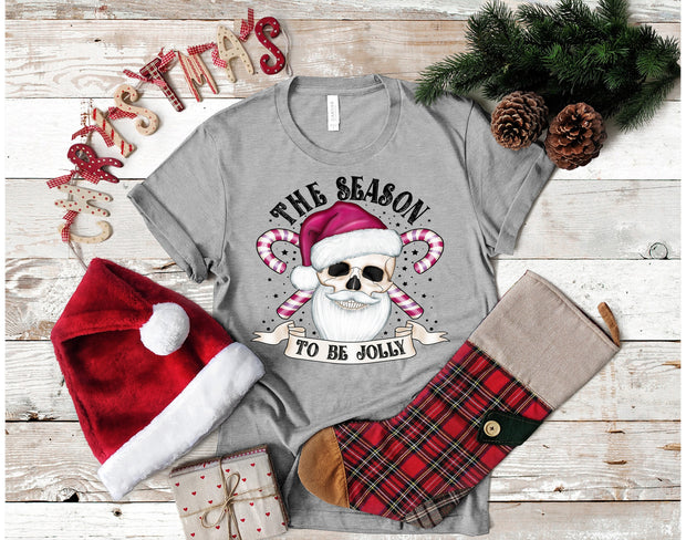Christmas, Season To Be Jolly, Skull, Creepy Christmas Skull, Skull Santa, Christmas Skull, Jolly Skull, Candy Canes and Skulls, Creepy Xmas