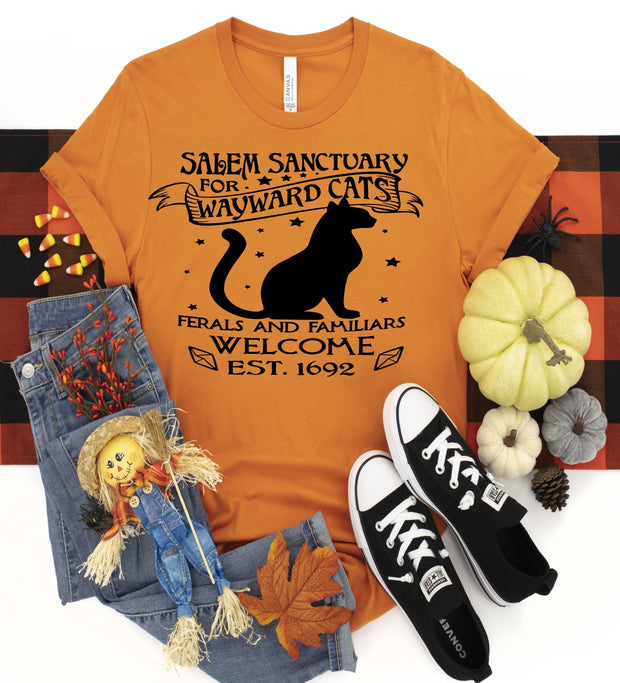 Salem Sanctuary For Wayward Cats, Ferals and Familiars Welcome. est 1692, Love Cats, Witch Cats, Witchy Cats, Witch Shirt, Witchy Kitty, Cat