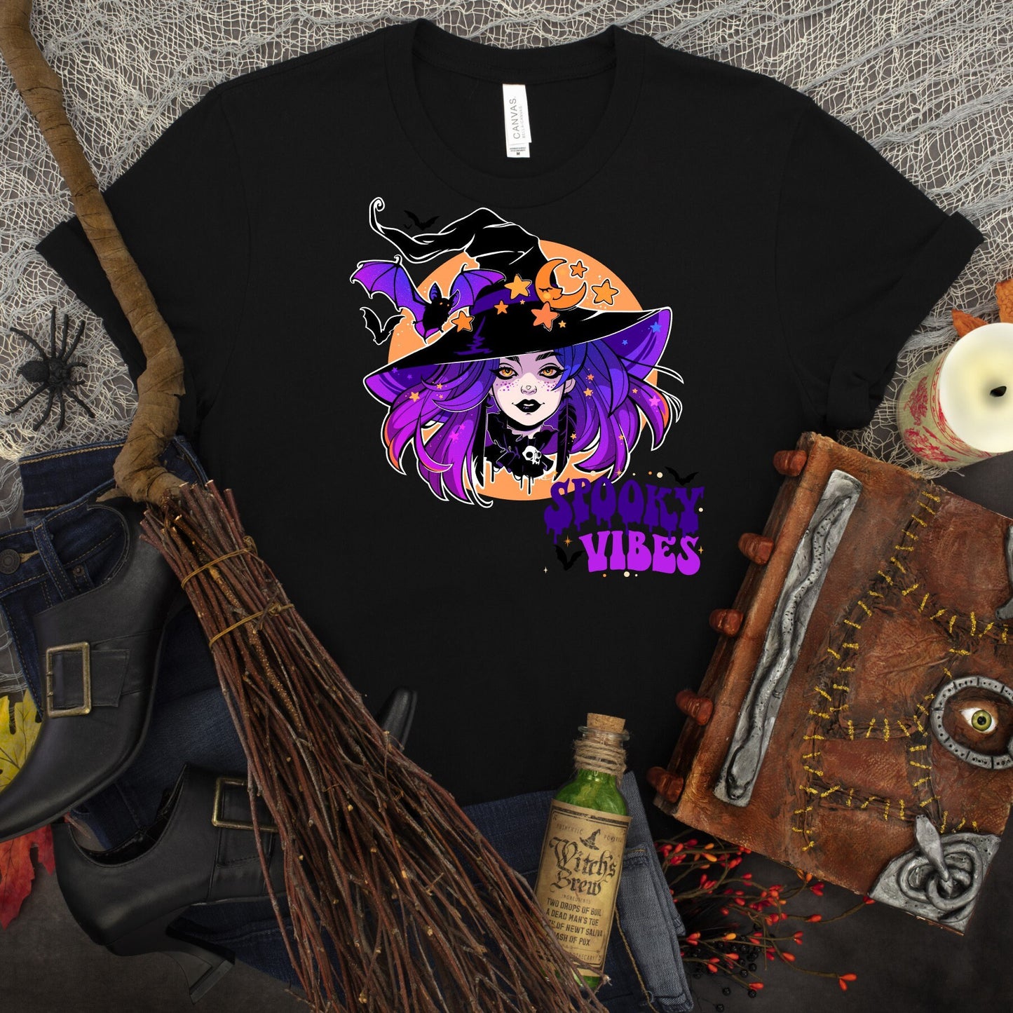 Spooky Vibes, Spooky Witch, Let's Get Spooky, Retro Ghost, Spooky Vibes Witch, Halloween tee, Pretty Witch tee, Witch Lover, Witches shirt,